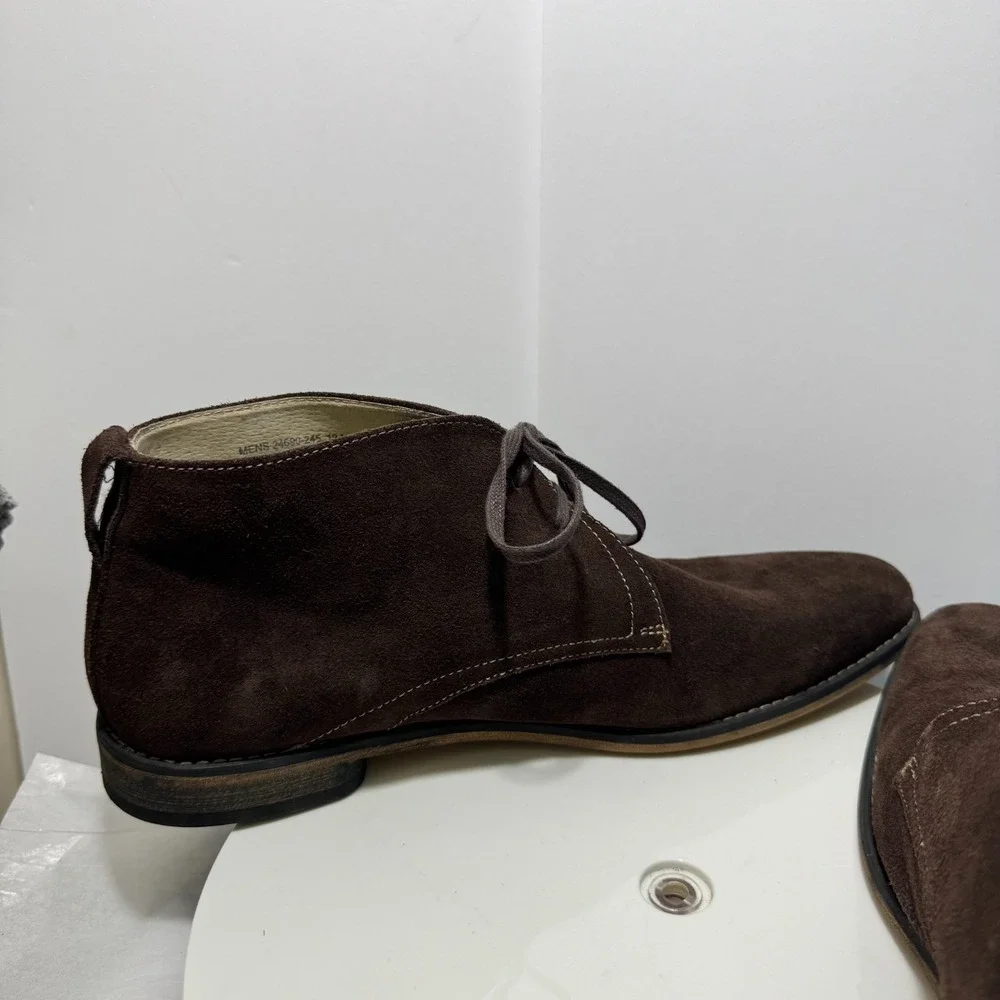 Stacy Adams Genuine Suede Leather Lace Up Chukka 2 Eyelet Boots Mens 12M Brown